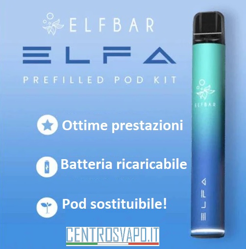 sigaretta elettronica elfa con pod di ricambio
